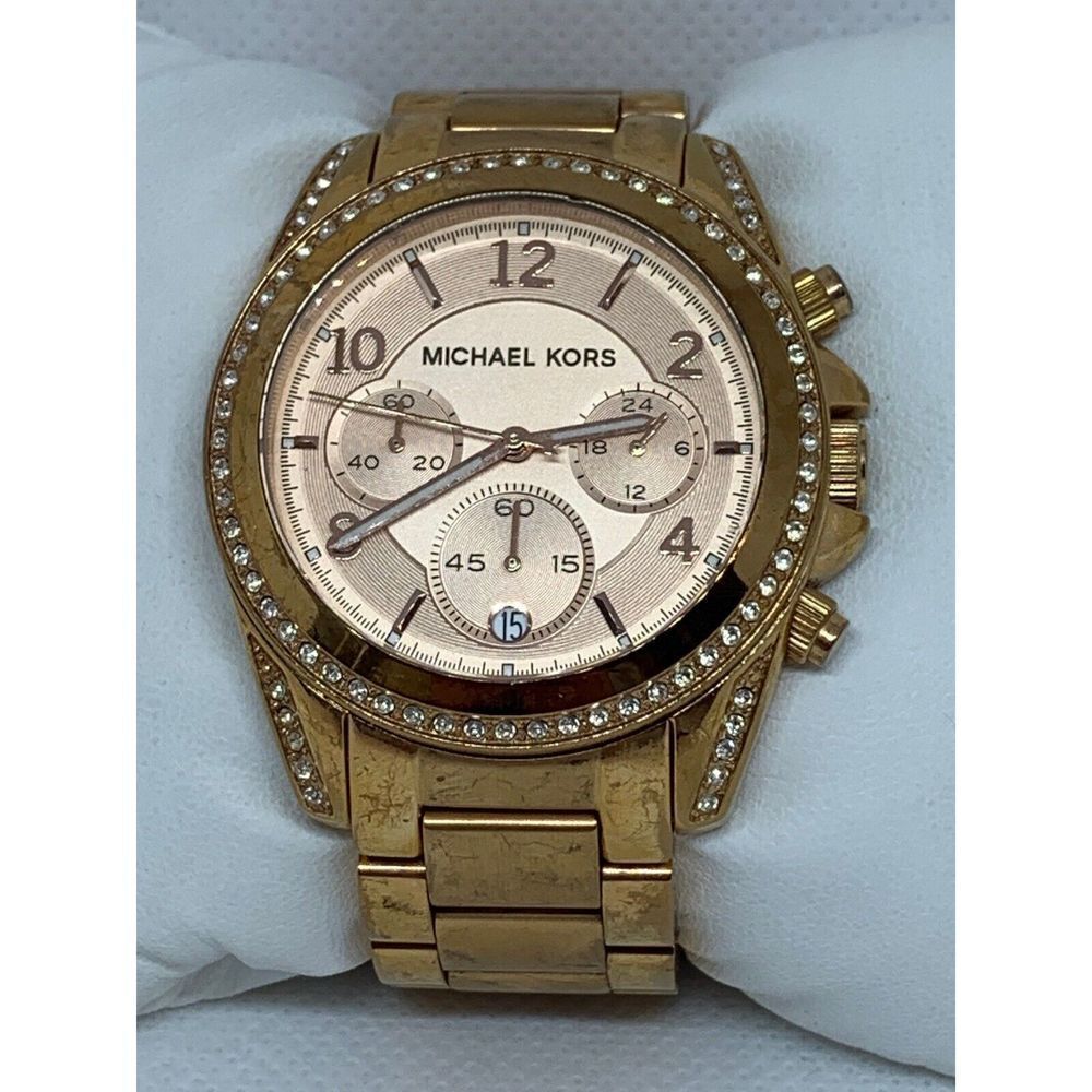 Michael Kors MK5263 Women Stainless Steel Analog Rose Gold Dial Wrist Watch E288